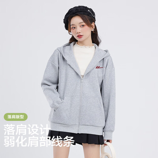 回力（Warrior）休闲宽松开衫卫衣女2025年秋季新款简约潮流设计感户外通勤风上衣