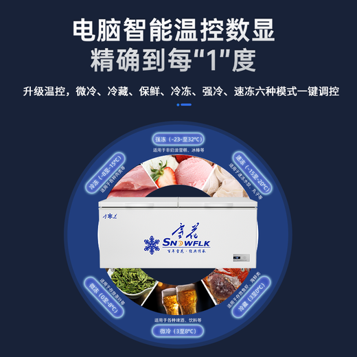 Congélateur flocon de neige Congélateur commercial de grande capacité Réfrigérateur et congélateur horizontal domestique Congélateur à double usage à température unique Congélateur à double température Vitrine de crème glacée Congélateur rapide 1168 Version à affichage ultra numérique à température unique | Efficacité énergétique de première classe | Réduction du gel 95 %