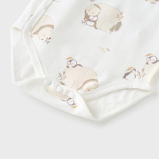 Tongtai (TONGTAI) baby wrap clothes spring and autumn pure cotton newborn clothes baby jumpsuit triangle romper gray 59cm