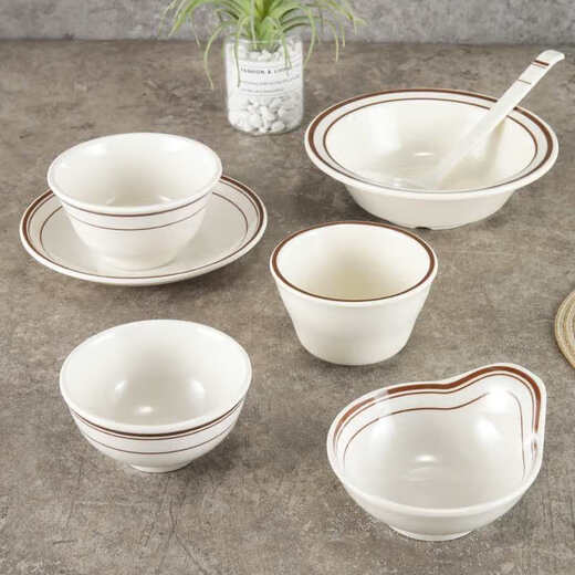 
Melamine imitation porcelain tableware set hotel hot pot soup bowl rice bowl cup spoon LD-1047 coffee side