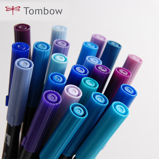 蜻蜓（TOMBOW）日本Tombow双头水彩笔青紫系19色绘画初学者毛笔ABT 深色李子_ABT679