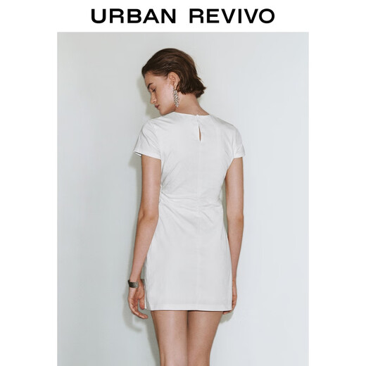 Ur2025 Été Nouveaux vêtements pour femmes Tempérament simple robe à manches courtes décontractées uwg750123 blanc m
