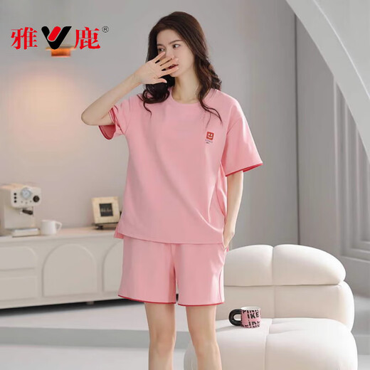 Yalu 2025 Neue Pyjamas für Frauen im Sommer Pure Cotton Kurzärmelige süße Casual Sports Home Clothing Set Z9855 M [empfohlen, 80-100 Jin zu tragen [Jin ist 0,5 kg]]]