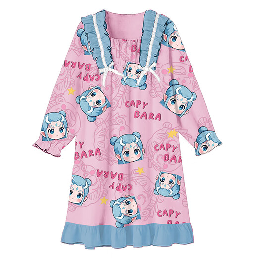 Kinderpyjamas Frühlings- und Herbststil Modal Big Boy Girl Girl Girl Girls Nachthemd Langarm Nezha 2025 Neue Heimkleidung 2 m-ST-12189 100 8 Größen (100-110) cm