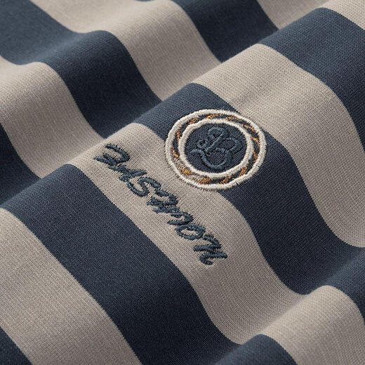 皮尔卡丹（pierre cardin）高端品牌经典撞色条纹圆领冰丝短袖t恤男休闲2025夏季新款打底衫 卡其【PA6195#】__ XL 推荐【130-155斤】