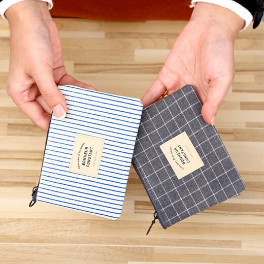 
Coin wallet mini women's small square bag fabric small wallet cute student short coin bag small bag blue stripes
