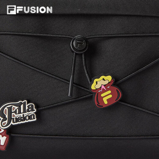 FILAFUSION斐乐潮牌背包2025春新款情侣时尚双肩包情人节礼物 深黑-BK XS