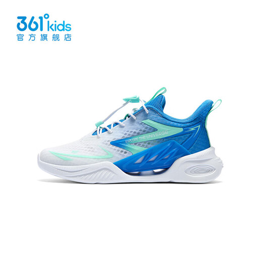 361 Chaussures pour enfants pour garçons et filles Sports Chaussures de course pour 2024 Été Nouveaux chaussures d'enfants de milieu à la place 361 degrés blanc / terre bleu / méditation verte 40
