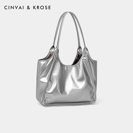 Cinvaikrose Offizielle Website Handtasche Frauentasche 2025 Neue Großkapazität Klassen Tasche Pendeln zum Schiedsbeutel Geburtstagsgeschenk CK Damensasche - Silber [Senden Sie Freundin und Frau zu Herzen]