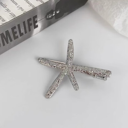 Korean ins starfish hair clip 2025 new high-end simple spring clip side clip bangs broken hair clip headdress silver starfish spring clip