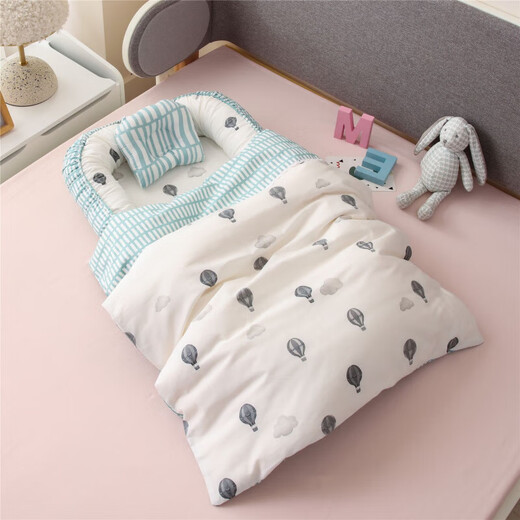 Anti-Druck-tragbare Schutzbabynest dreidimensionale Baumwollbionische Schlafisolation Krippe Korallenorange (mit Quilt) 55*90*15