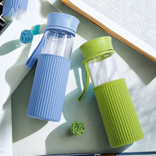 LockNlock (locknlock) micro-defect LockLouque Water Cup Creative Men's and Women's Glass Cup Student Portable Strainer Glass Tea Cup LLG673 LLG679M Powder-500ml No Packaging Box