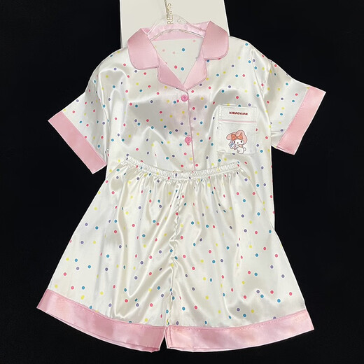 Ran Yilans gleiches Internet-Promi-INS-Stil Sommer Neue Farbe Polka Punkt kurzärmelige dünne Eisseide Süßes und niedliches Student hellgelb #YX-9214 XL X131-145Jin [Jin ist 0,5 kg]