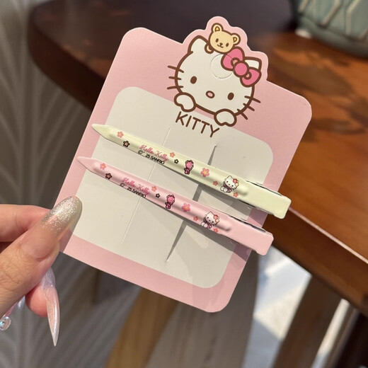 Cute Sakura cat duckbill clip for girls makeup fluffy one-word clip soft cute cartoon ins style versatile bangs clip Sakura kt makeup clip hot selling 6-piece set 3 pieces each