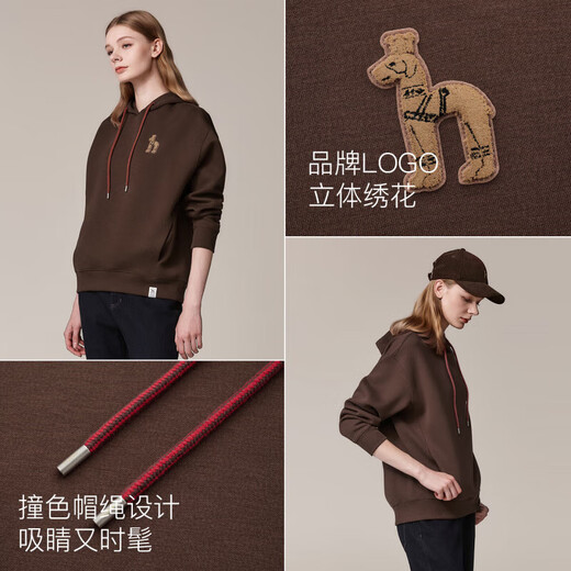 HAZZYS women's autumn women's sweatshirt solid color vibrant hooded sports casual style pullover sweatshirt for women