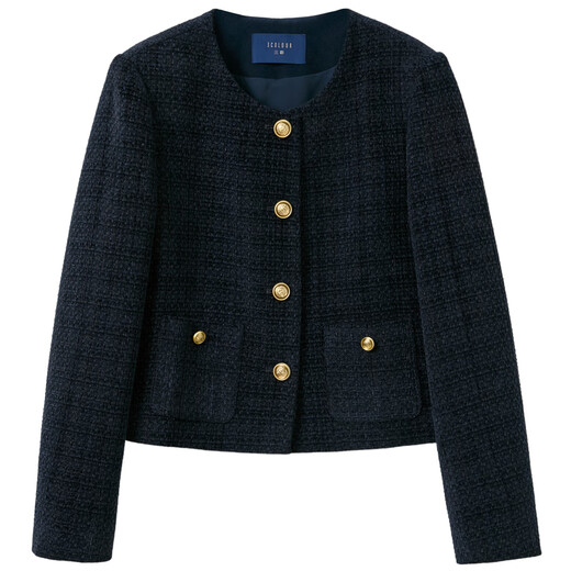 Drei Farbe 2025 Herbst Neuer alte Qianfeng Xiaoxiang Jacke Loose Short Round Neck Cardigan Einbrust m Navy-Vorverkauf [Zahlung innerhalb von 15 Tagen] M 160/84A gesendet