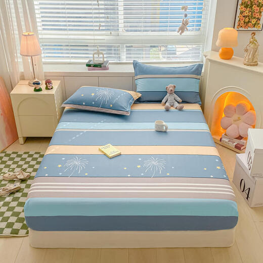 Avon Ting cotton fitted sheet single piece cotton bedspread bed cover mattress protector Simmons dust cover all-inclusive bed sheet looking up at the stars 120cmx200cm