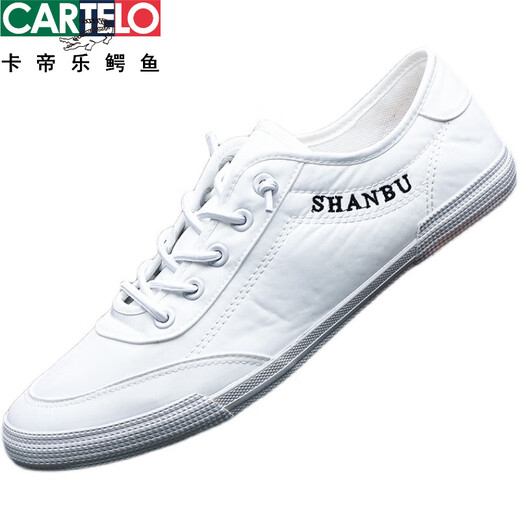 Cartelo Frühling atmungsaktiven Herrenschuhen 2025 Neue Leinwandschuhe Ein-Standard-Freizeitschuhe Männer kleine weiße Schuhe Dünne Sohle Stoffschuhe Herren-Armut [9272] 42