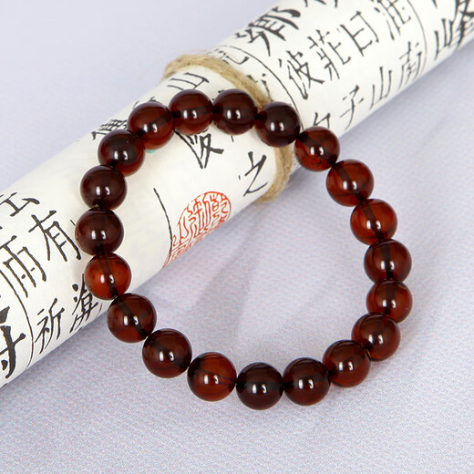 Famous family blood amber bracelet for women and men natural amber single circle bead bracelet maroon bracelet birthday gift 9mm