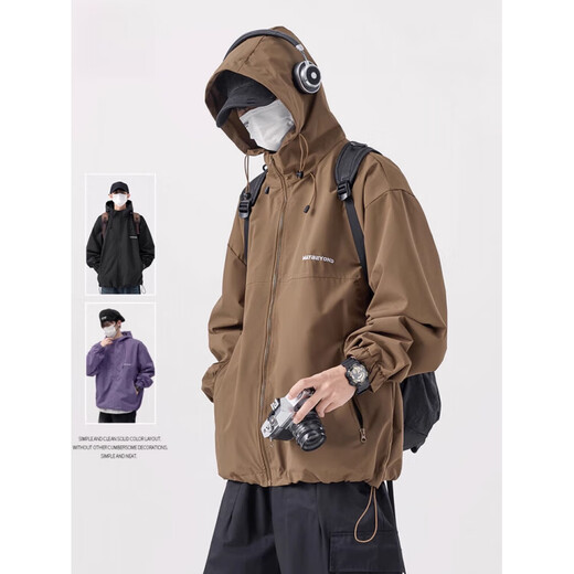 Semir Jacket Trendy Three-Proof Jacket Loose Outdoor Windproof and Waterproof Mountaineering Jacket Jacket Autumn and Winter Men's and Women's Jacket Black Velvet Thickened Winter 2XL 160-185Jin Jin equals 0.5 kg