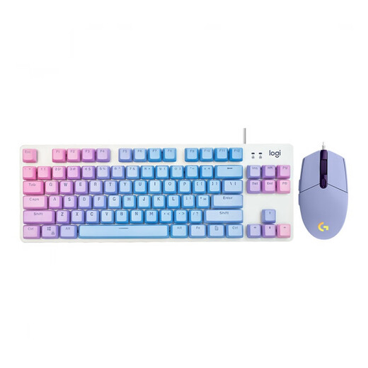 Logitech K835 + Key Cap + G102 Connexion câblée 84-Key Wired Connexion E-Sports Game Keyboard Mechanical Keyboard Keys Keys and Mouse Set K835 + Cherry Blossom Key Cap + G102 Seconde génération Blanc Blanc Blue Arbre bleu blanc