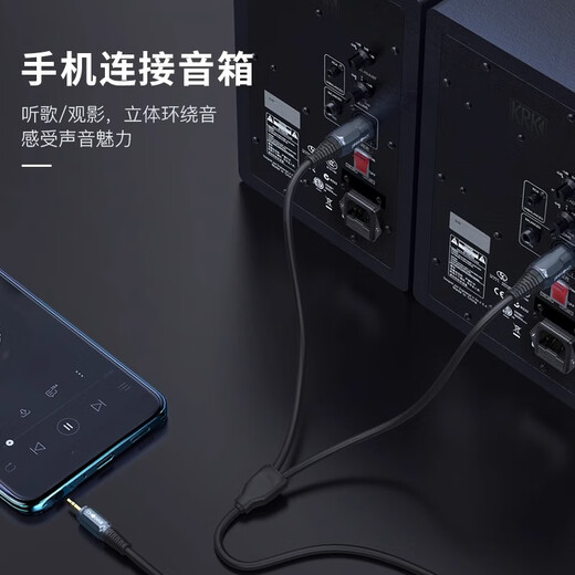 秋叶原（CHOSEAL）3.5转双卡农母卡侬公调音台手机电脑麦克风话筒声卡音频线 3.5转双卡侬母qs3524 2米