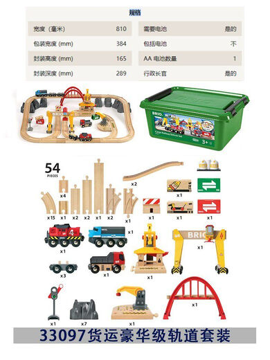 Schwedischer klassischer Dampfzug mit Sound, Hochgeschwindigkeitszug, Spielzeug für Kinder, ferngesteuerter Zug 33097, Fracht-Deluxe-Gleisset, offizieller Standard