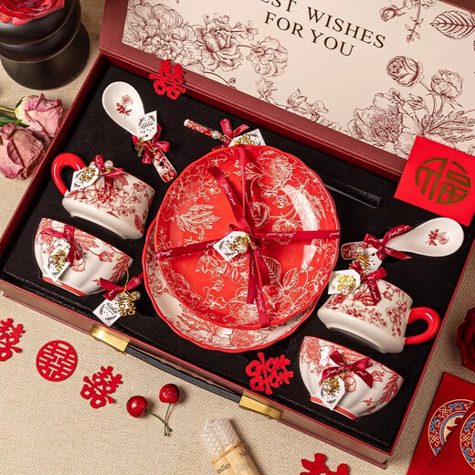 Persson wedding gift for the bride and groom, engagement gift for best friend, 10-piece set of bowls, plates, chopsticks and tableware