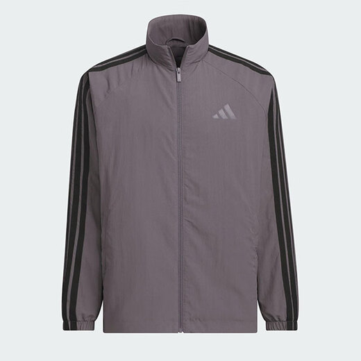 阿迪达斯 （adidas）外套男装2025夏季新款运动服梭织透气宽松舒适休闲立领夹克 KC3893深灰色 L