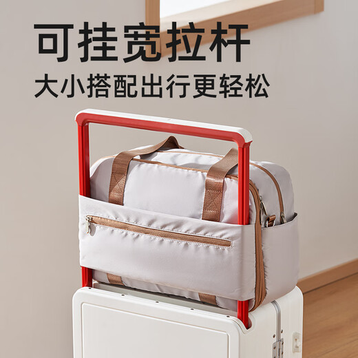 Langke Wide-Tie-Koffer Reisen zusätzliche Tasche große Kapazität Erweiterbare Modehandtasche für Frauen Ausflug hell Luxusgrau groß