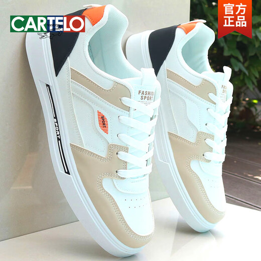 CARTELO men's shoes, spring and summer 2025 new leather white shoes, men's trendy versatile sports casual shoes 9910 white card flagship model 39