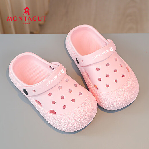 
Mengtejiao children's slippers girls' hole shoes summer shoes medium and large children's anti-slip soft sole sandals sports beach bag-toe sandals