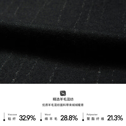 Rimula Men's Sheep Wool Jacket Men's Fashion Striped Stand Collar Autumn Thin Wool Jacket | BBWG3225 Black M