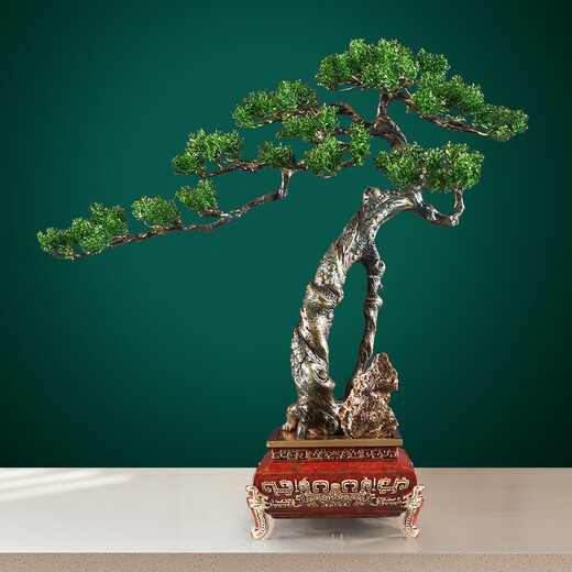 
Jinfuxi Welcoming Guest Pine Brass Large Ornament High-end Atmospheric New Chinese Style Living Room Office Villa Decoration Company Opening Gift BJ1391---Welcoming Guest Pine