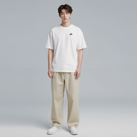 Nike (Nike) Мужская футболка с короткими рукавами весной и летом Pure Cotton Sports и повседневной классической простой AR4999-101 White XL