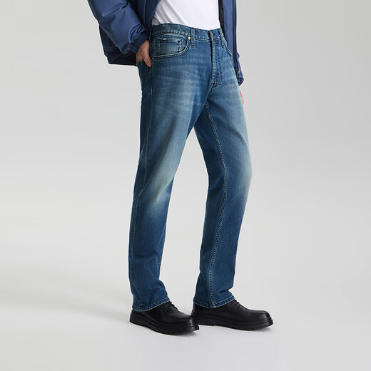 Lee Zhang Linghe endorses the new 726 standard mid-rise straight-leg brushed mid-dark blue men's jeans for autumn and winter 25, warm mid-dark blue 32