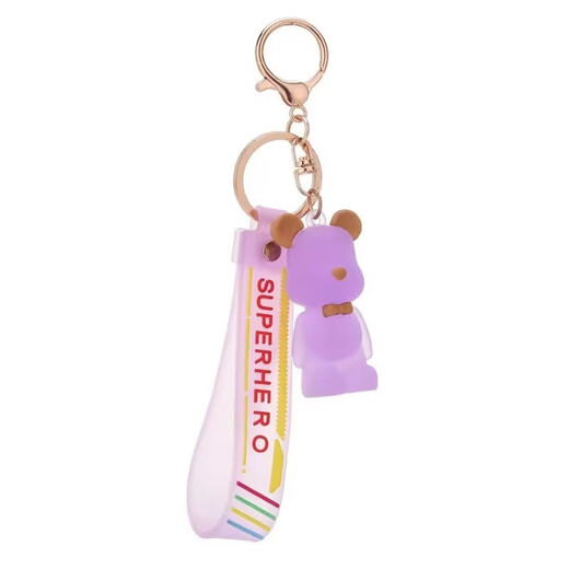 Crystal Bow Tie Bear Keychain Linda Girl Heart Heart Bear Keychain pareja colgante de mochila colgante - llavero de oso polar