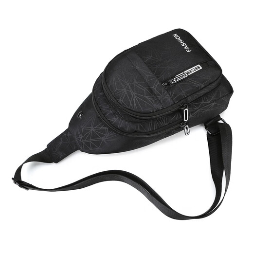 CASA-KUPSck chest bag Oxford cloth men's bag vertical shoulder bag crossbody bag casual men's bag canvas small backpack spring and summer 9905 black