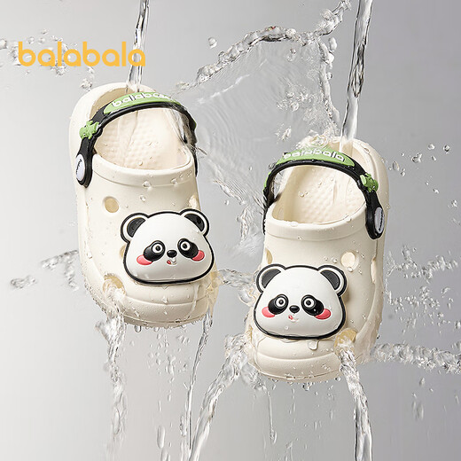 Balabala Chaussures pour enfants Chaussures de trou pour enfants filles sandales garçons caricatures 2025 Été nouveau style non glissée beige 10301 20 (longueur intérieure 15 cm Longueur du pied recommandé 14cm)