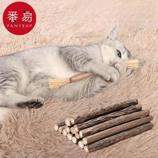 Mutian Polygonum/Stick A1P50-Cat teeth grinding, adult cat teeth cleaning, self-pleasure and boredom relief toy, pet mint Ling, thin sticks 8 pieces/pack 1 pack default