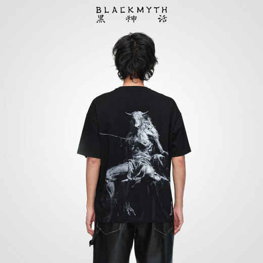 Black Myth Bull Demon King short-sleeved T-shirt Black Myth Goku official peripheral clothing for men and women, casual, olive green L