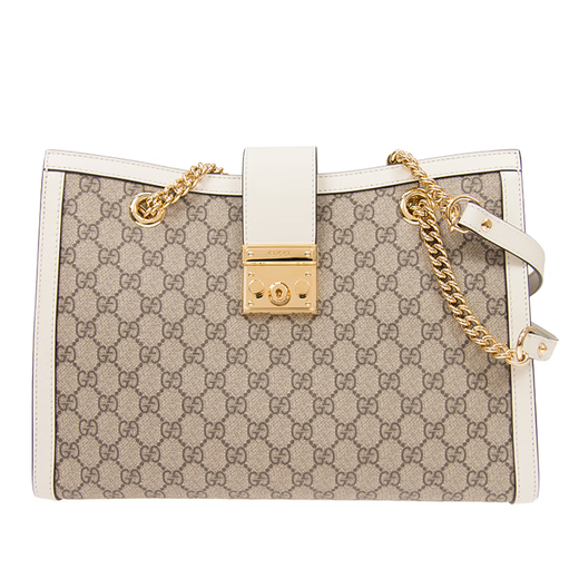 
Gucci [618] Padlock series GG women's shoulder bag women's bag beige/ebony white edge 479197KHNKG9761