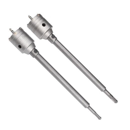 Baolian Broca perforadora de pared para perforar agujeros a través de la pared, aire acondicionado, martillo eléctrico seco, taladro de impacto para hormigón, herramienta de perforación de pared de ladrillo, mango cuadrado, juego de penetración de pared de 35 mm (tubo de 1 pulgada)