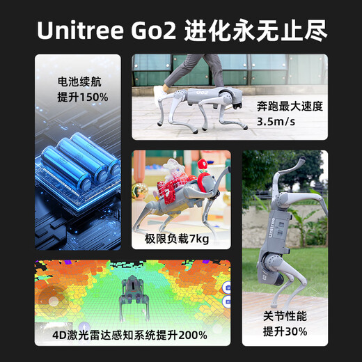 Yushu GO2 robot dog AI big model four-legged robot bionic companion robot embossed intelligence voice interaction electronic pet mechanical dog high-end gift GO2 Pro long battery life + remote control [70% user selection]