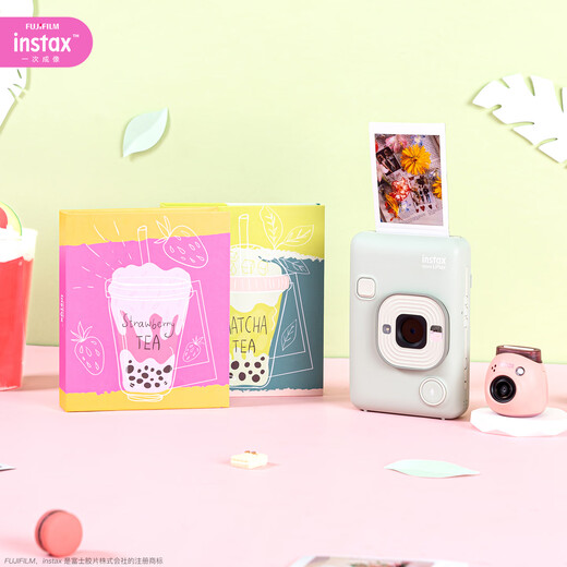 FUJIFILM instant camera photo paper mini SE/12/41/99/liplay/evo/link3/7+/7s/7c/8/9/11/25/90/SP2 universal film white border (20 photos) + happy online photo album + photo album * 2 + border sticker * 2