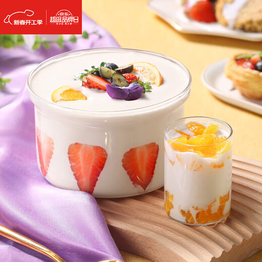 Zhio Deutsche Joghurtmaschine Vollautomatischer Joghurt Fermentation Machine Lotor Maschine Haushalt kleine konstante Temperatur Mini hausgemachte Süßweinbrauerung Reiswein Fermentation Bakterien Natto Maschine [1l große innere Bohrung + 4*100 ml kleine Teile Tasse] Keramikweiß