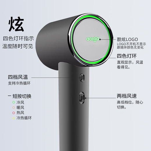 Aolga Premium Double 11 Promotion Aolga Home High-speed Hair Dryer Quick-drying Negative Ion Hair Dryer High Power Constant Temperature Hair Care Silent High Wind Dryer Hotel Same Style DF21 Gray Standard Edition + Magnetic Wall Mounting Bracket