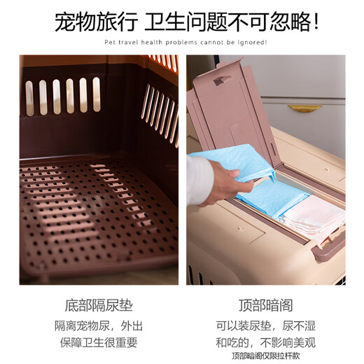 TYZAYR日本宠物航空箱猫咪托运箱狗狗外出便携车载猫笼子中小型犬国 新款【巧克力棕】宽提手【送隔尿板+碗】 1号外出便携 抗磨耐压