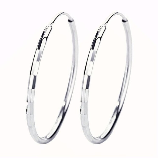 Nilan Fat Donglai's same style pt950 platinum earrings large hoop PT950 large plain hoop for women, simple and exquisite car flower, rhombus 3 cm