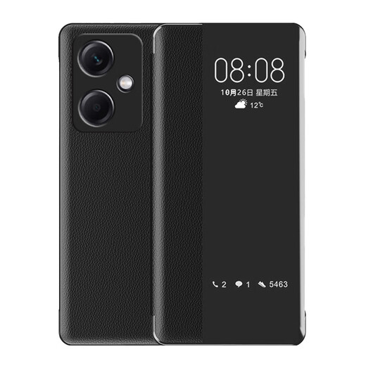 Gullfoss Honor 400 Mobile Phone Case Honor 400 Pro Protective Case 400 Mobile Phone Case Mirror Mirror Flip-style Flip-style Men et Femmes Case en cuir Anti-automne Anti-Fingerprint version Fenêtre Luxury Shell Sélectionné Napa Leather [noir] Flip-style Window Le cuir Honor 400